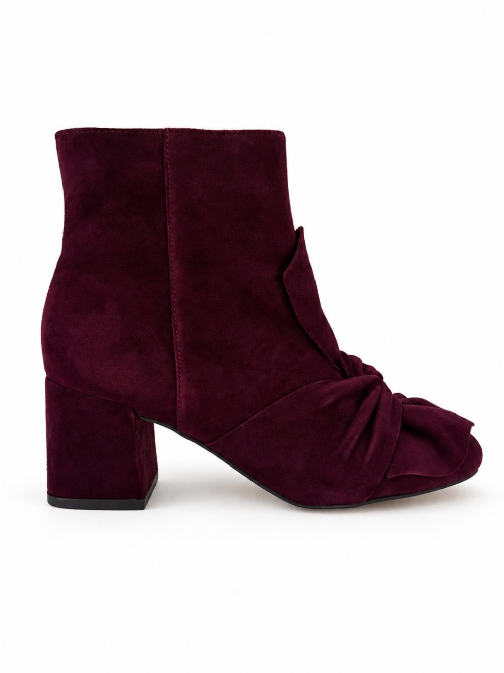 NWT Rebecca Minkoff Lara Bow Genuine Suede Burgundy Ankle Boots 7.5